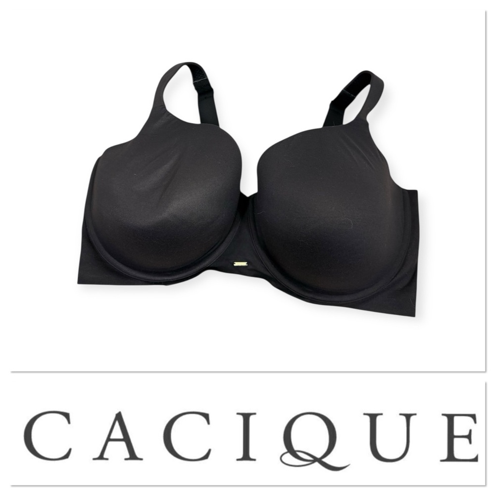 Cacique lightly lined balconnette black bra size 44H